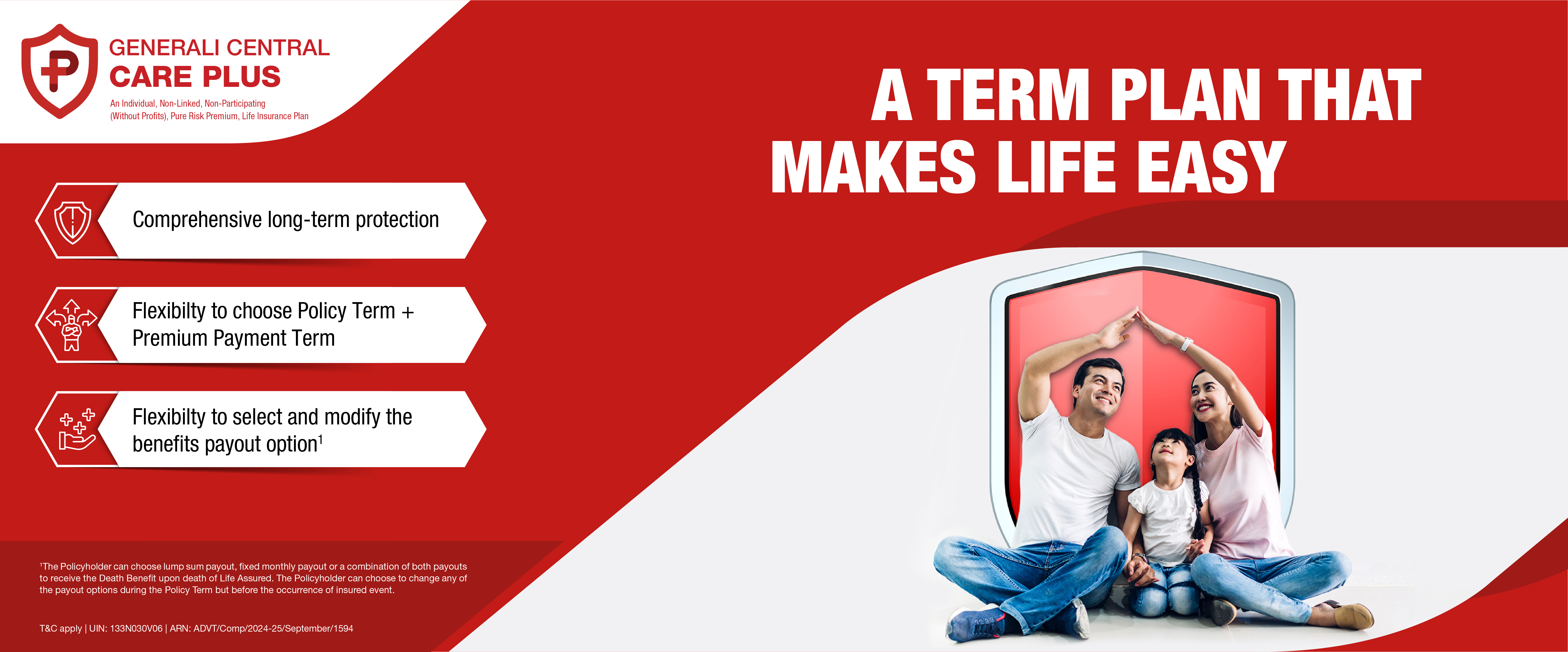 Calculate your premium for Generali Central Care plus term plan